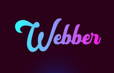Tipografi için Webber pembe kelime metin logosu simge tasarımı