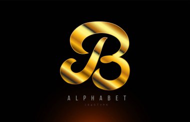 Altın altın B alfabesi harf logo şirket simgesi tasarımı