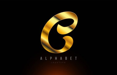 Altın altın C alfabesi harf logo şirket simgesi tasarımı