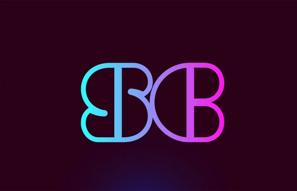 SC S C ligne rose lettre alphabet combinaison logo icône design — Image vectorielle