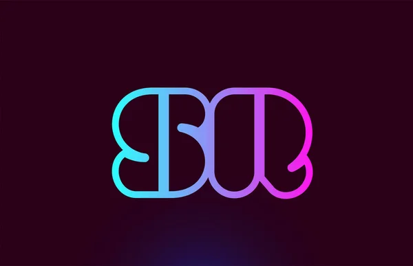 SR S R roze lijn alfabet letter combinatie logo pictogram ontwerp — Stockvector