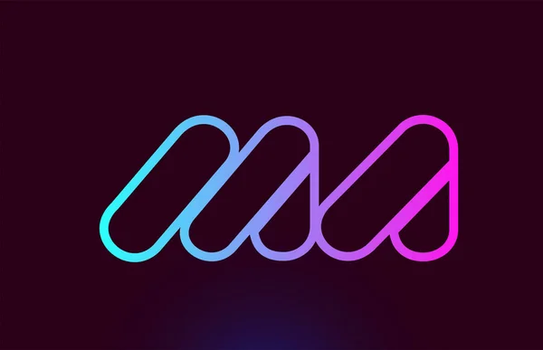 Ma M en rosa linje alfabetet brev kombination logotyp ikon design — Stock vektor