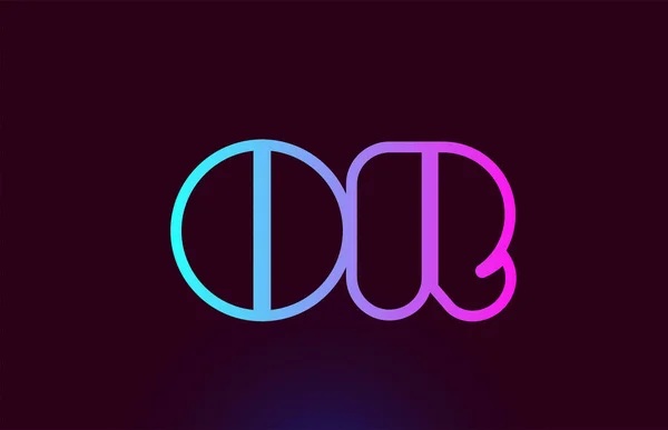Of O R roze lijn alfabet letter combinatie logo pictogram ontwerp — Stockvector