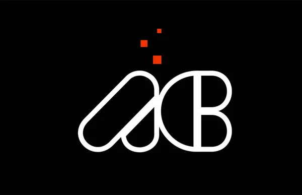 AC A C preto branco alfabeto vermelho letra combinação logotipo ícone des — Vetor de Stock