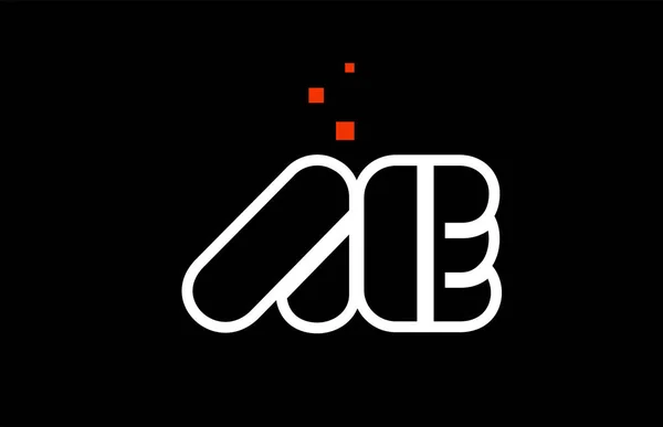 AE A E preto branco alfabeto vermelho letra combinação logotipo ícone des — Vetor de Stock