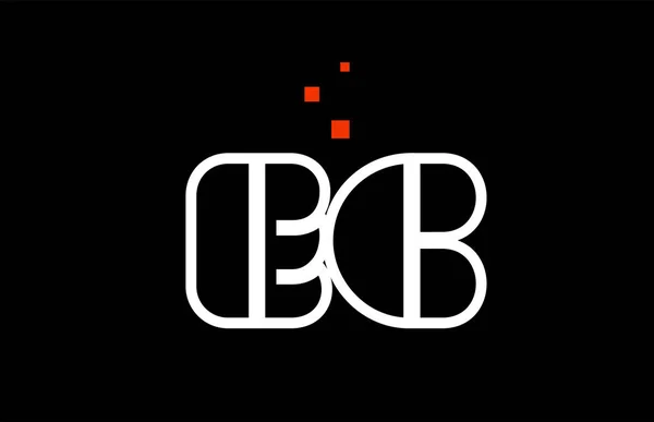 EC E C preto branco alfabeto vermelho letra combinação logotipo ícone des — Vetor de Stock
