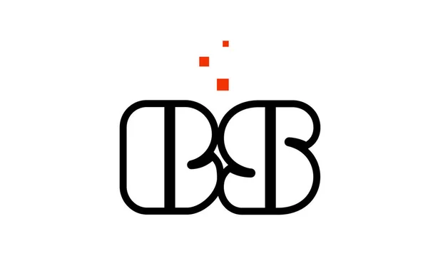 BS B S чорний білий червоний алфавіт літери комбінації логотип значок — стоковий вектор