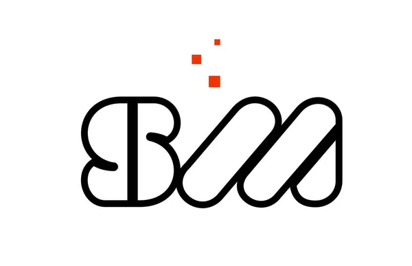 SM S M svart vit röd alfabetet bokstavskombination logotyp ikon des — Stock vektor