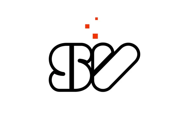 Sv S V svart vit röd alfabetet bokstavskombination logotyp ikon des — Stock vektor