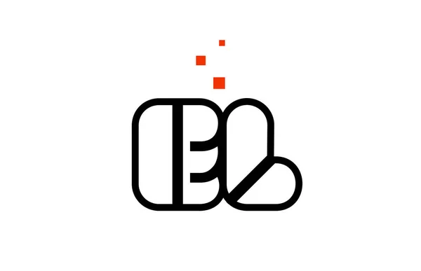 El E L svart vit röd alfabetet bokstavskombination logotyp ikon des — Stock vektor
