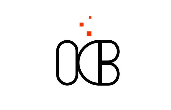 IC I C preto branco alfabeto vermelho letra combinação logotipo ícone des — Vetor de Stock