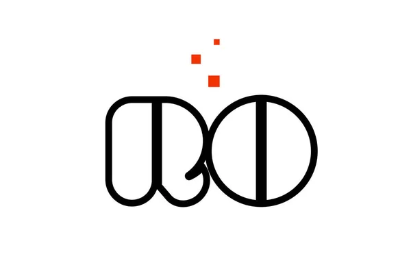Ro R O svart vit röd alfabetet bokstavskombination logotyp ikon des — Stock vektor