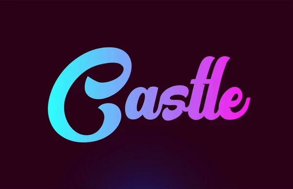 Diseño de icono de logotipo de texto de palabra rosa Castle para tipografía — Archivo Imágenes Vectoriales
