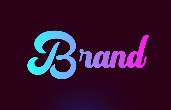 Μάρκα ροζ Word κείμενο λογότυπο σχεδίαση εικονίδιο για τυπογραφία — Διανυσματικό Αρχείο