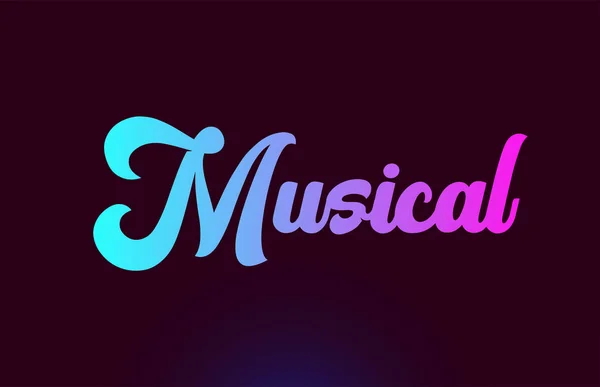 Musical rózsaszín szó szöveg logo ikon design tipográfia — Stock Vector