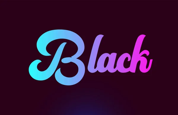 Zwart roze Word tekst logo pictogram ontwerp voor typografie — Stockvector