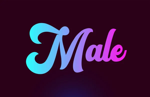 Projeto de ícone de logotipo de texto de palavra rosa masculino para tipografia — Vetor de Stock