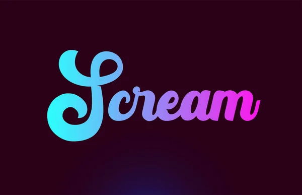 Scream Pink woord tekst logo pictogram ontwerp voor typografie — Stockvector