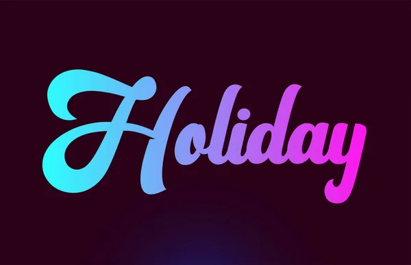 Holiday Pink Word text logotyp ikon design för typografi — Stock vektor