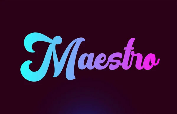 Maestro roze woord tekst logo pictogram ontwerp voor typografie — Stockvector