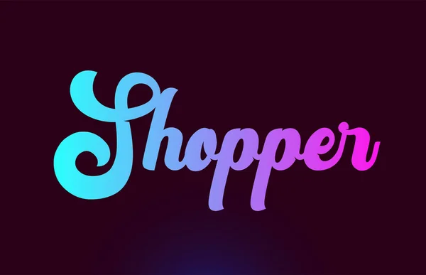 Shopper różowy tekst słowo logo ikona projekt dla typografii — Wektor stockowy