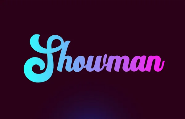 Showman rosa palabra texto logotipo icono de diseño para tipografía — Archivo Imágenes Vectoriales