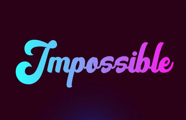 Impossible Pink Word text logotyp ikon design för typografi — Stock vektor