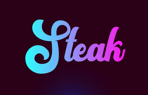 Steak roze Word tekst logo pictogram ontwerp voor typografie — Stockvector