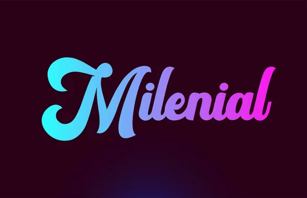 Diseño de icono de logotipo de texto de palabra rosa milenial para tipografía — Archivo Imágenes Vectoriales