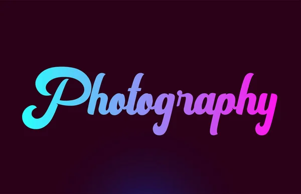Fotografi rosa ord text logotyp ikon design för typografi — Stock vektor