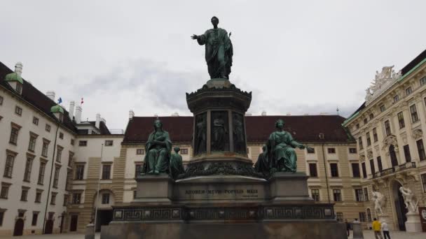 Viena Austria Marzo 2019 Video Estatua Monumento Del Emperador Francisco — Vídeos de Stock