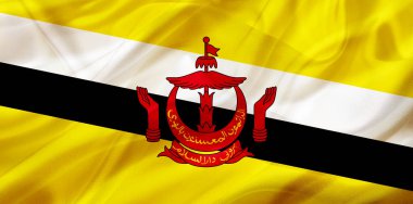 Ipek veya ipeksi sallayarak doku Brunei ülke bayrağı