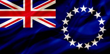 İpek veya ipeksi sallayarak doku Cook Adaları ülke bayrağı