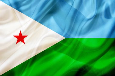 İpek veya ipeksi sallayarak doku Cibuti ülke bayrağı
