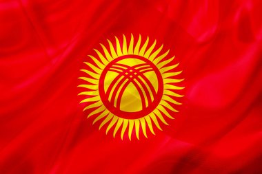 Ipek veya ipeksi sallayarak doku kırgızistan ülke bayrağı