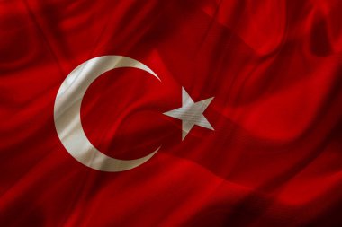 İpek veya ipeksi sallayarak doku üzerinde Türkiye ülke bayrağı