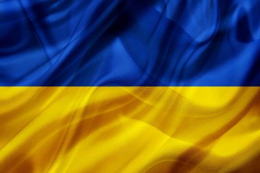 Ipek veya ipeksi sallayarak doku Ukrayna ülke bayrağı