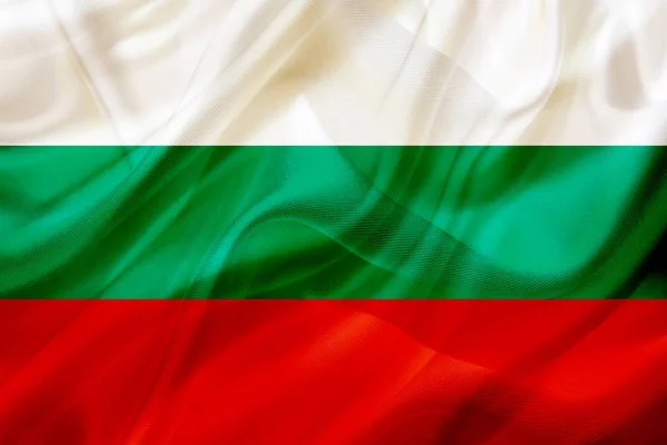 Bulgária ország zászlója selyem vagy selymes integetett textúra — Stock Fotó