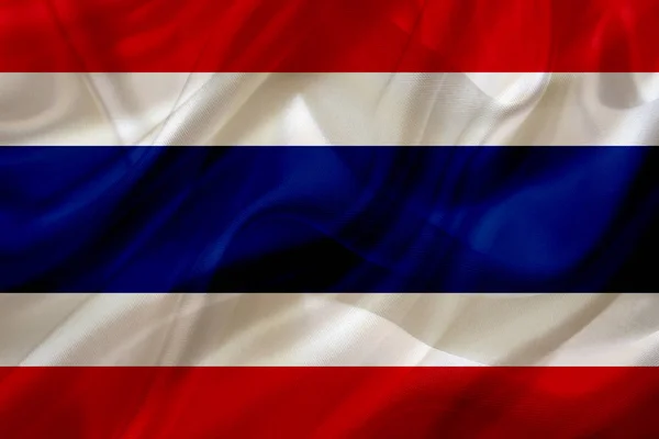 Thailand country flag on silk or silky waving texture