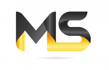 katıldı veya bağlı Ms M S sarı siyah alfabe harf logo com