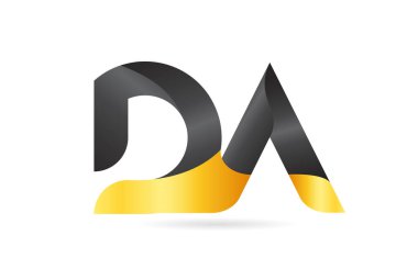 katıldı veya bağlı Da D Sarı siyah alfabe harf logo com