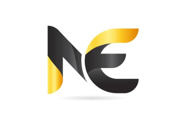 katıldı veya bağlı Ne N E sarı siyah alfabe harf logo com