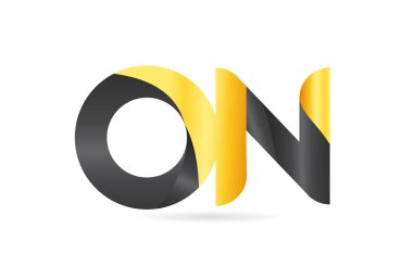 katıldı veya bağlı On O N sarı siyah alfabe harf logo com