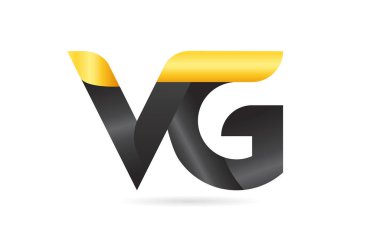 katıldı veya bağlı Vg V G sarı siyah alfabe harf logo com