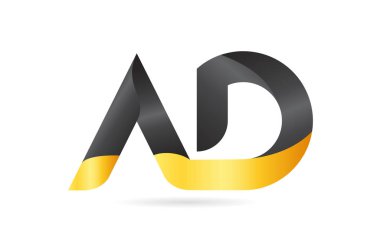 katıldı veya bağlı Reklam A D sarı siyah alfabe harf logo com