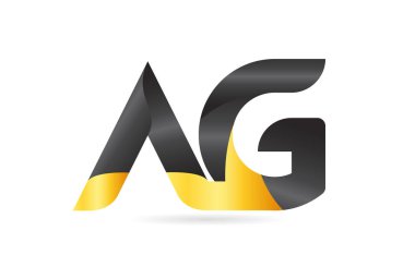 katıldı veya bağlı Ag A G sarı siyah alfabe harf logo com