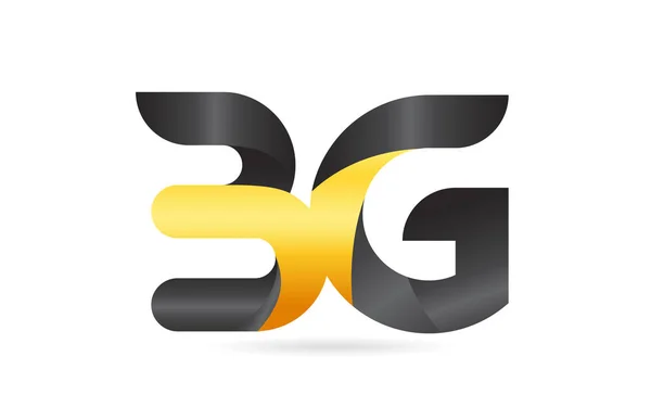 Приєднаний або підключений BG B G жовтий чорний алфавіт літери логотип com — стоковий вектор