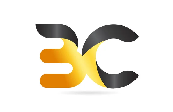 Combinación o conexión BC B C alfabeto negro amarillo letra logo com — Archivo Imágenes Vectoriales