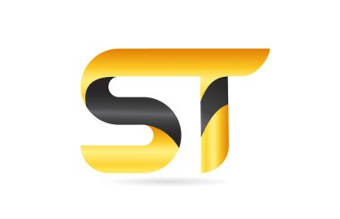 katıldı veya bağlı St S T sarı siyah alfabe harf logo com