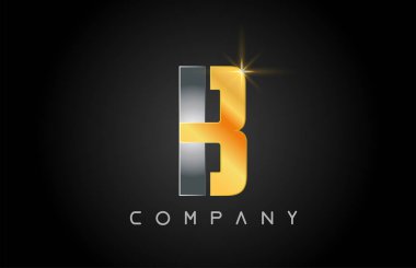 alfabe harfi B logo şirket simgesi tasarımı